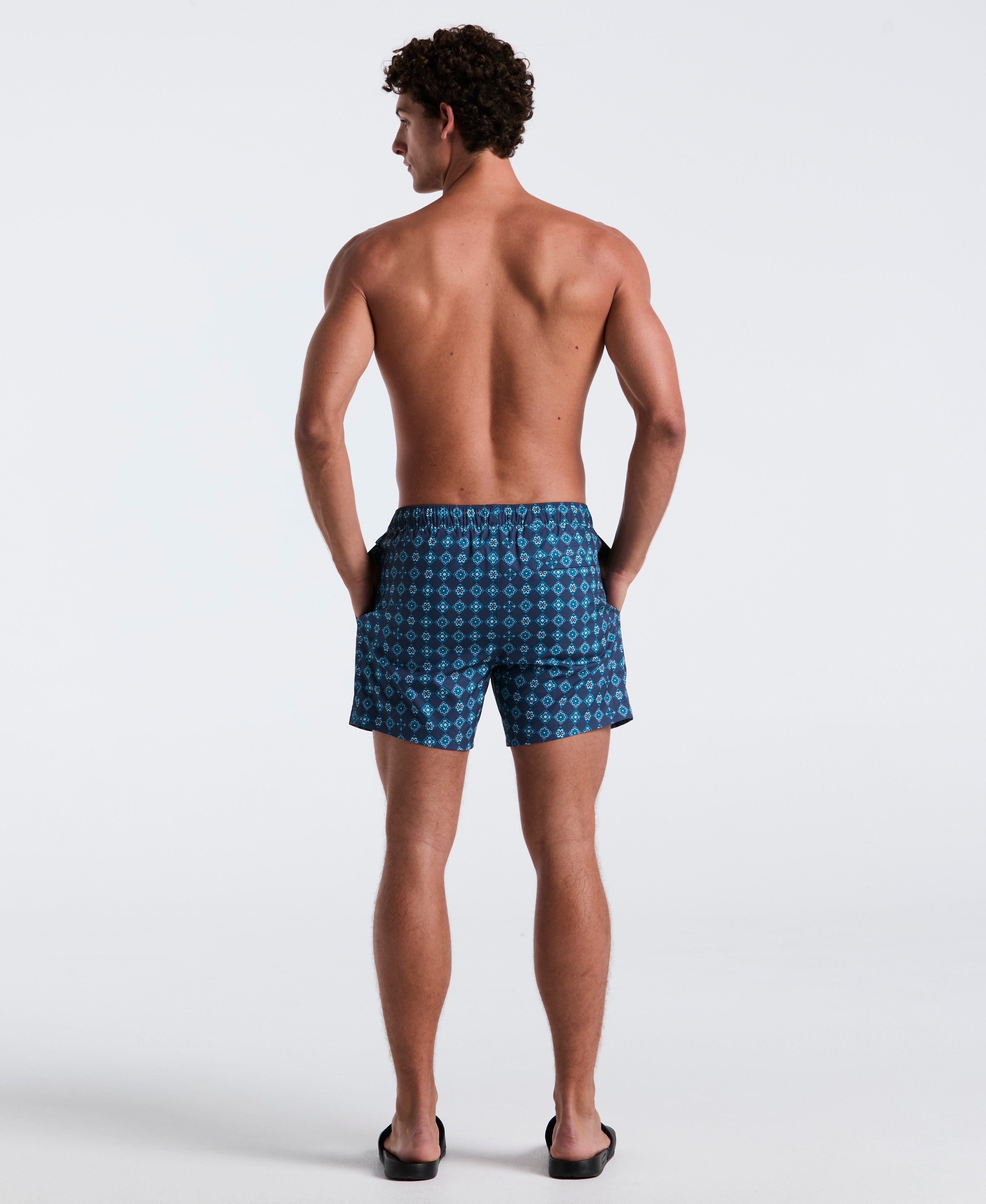 5" All-Over Tiles Swim Short