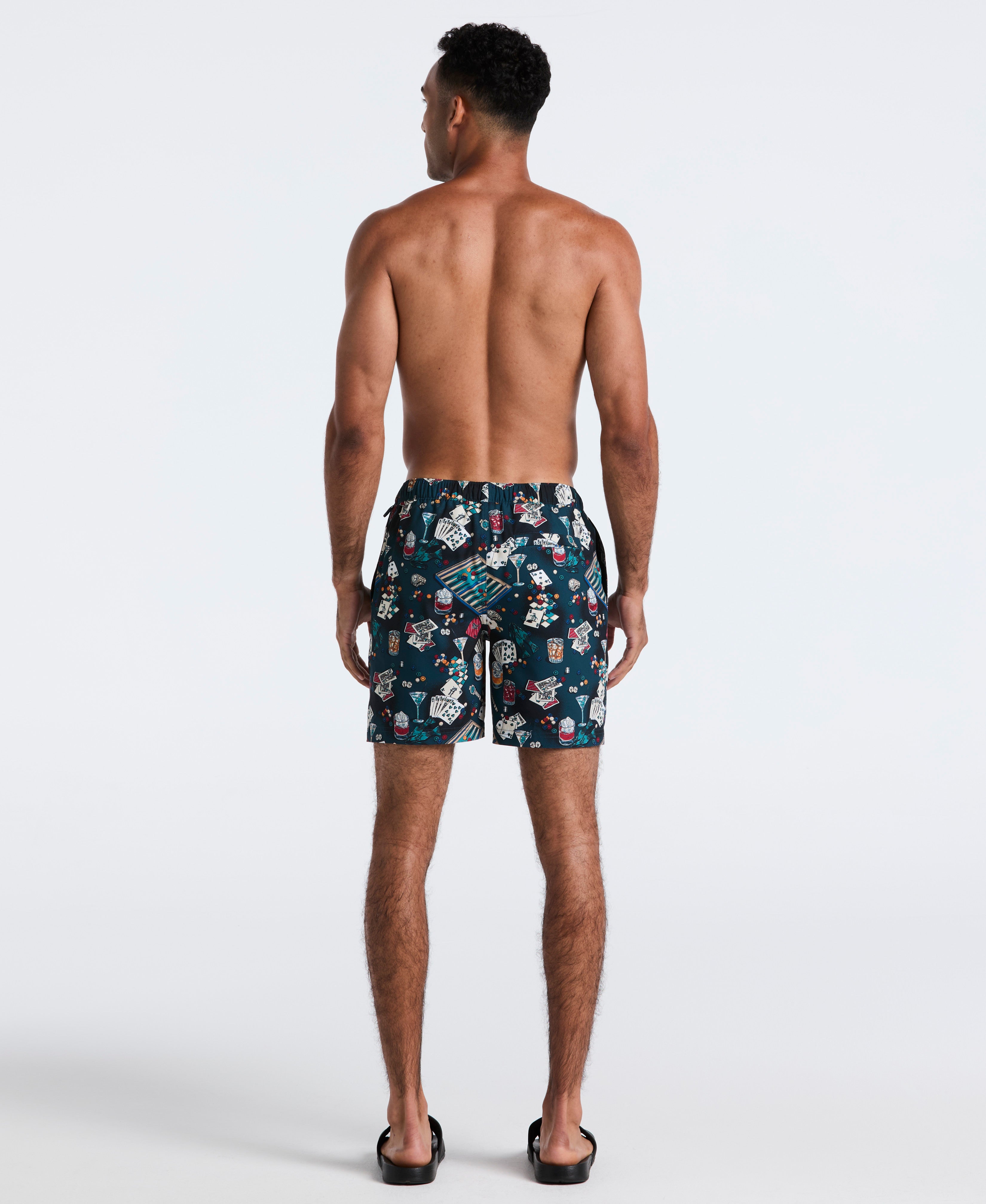 7" All-Over Poker Table Swim Short