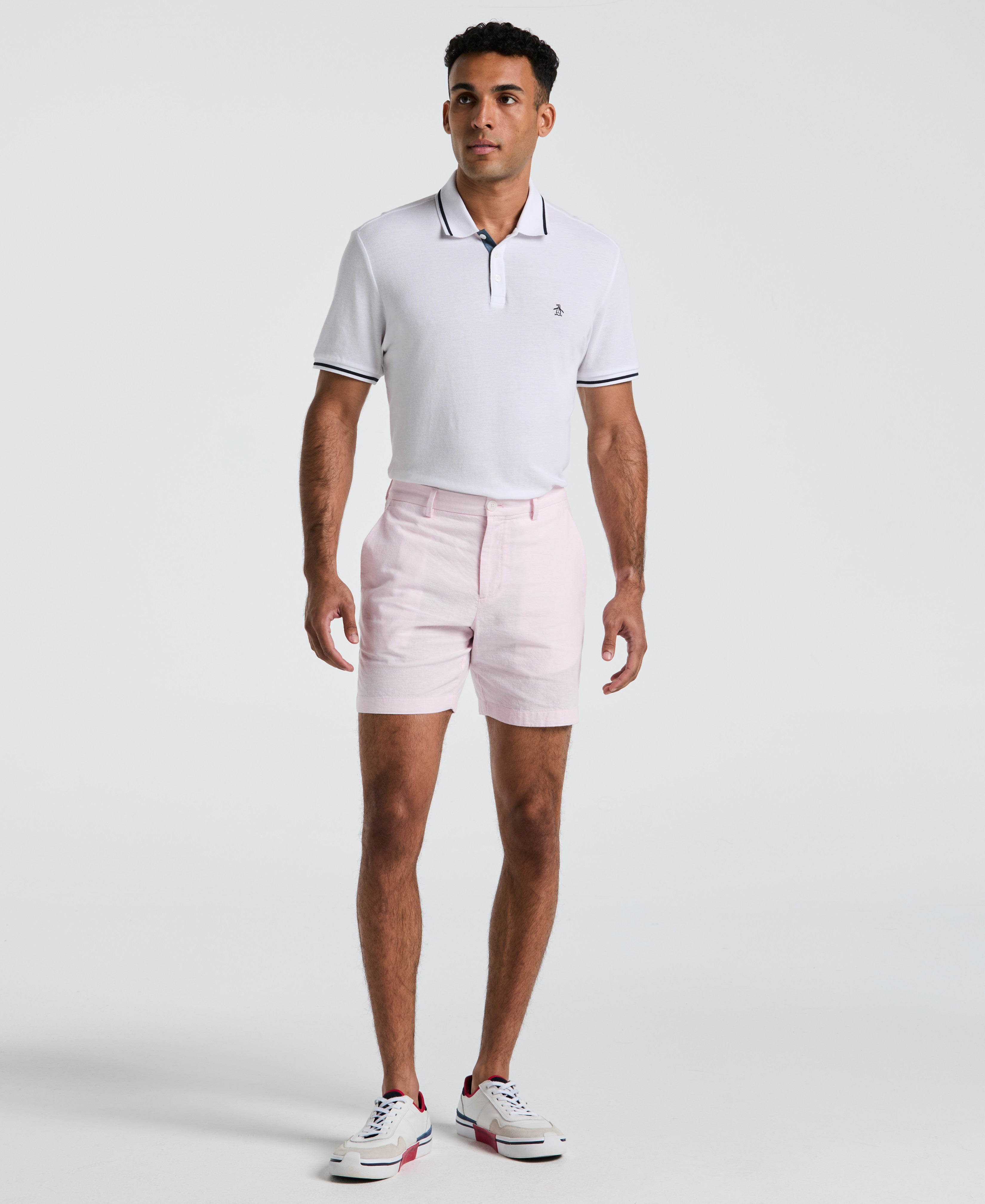 7" Flat Front Linen Blend Short