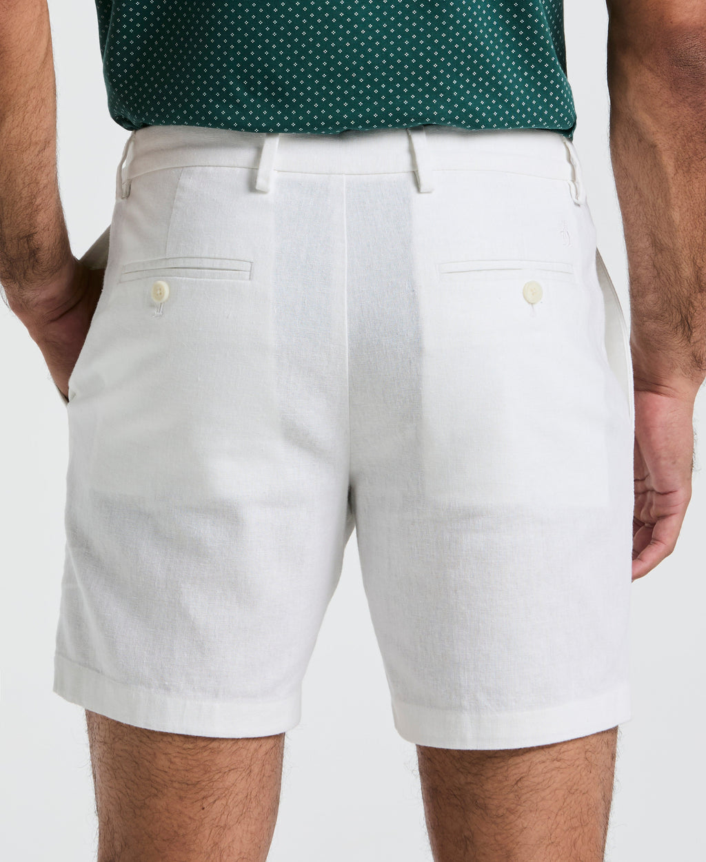 7" Flat Front Linen Blend Short