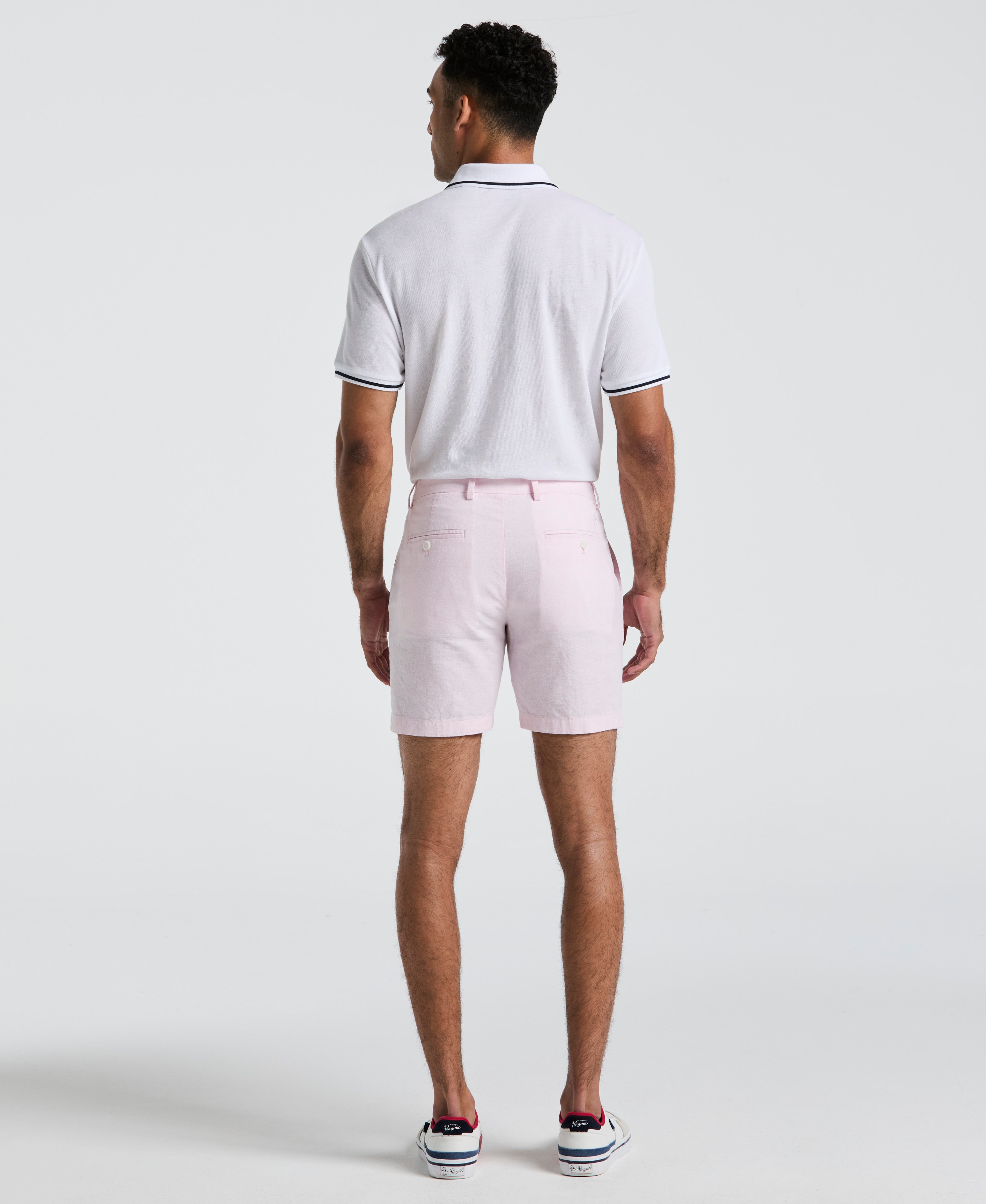 7" Flat Front Linen Blend Short