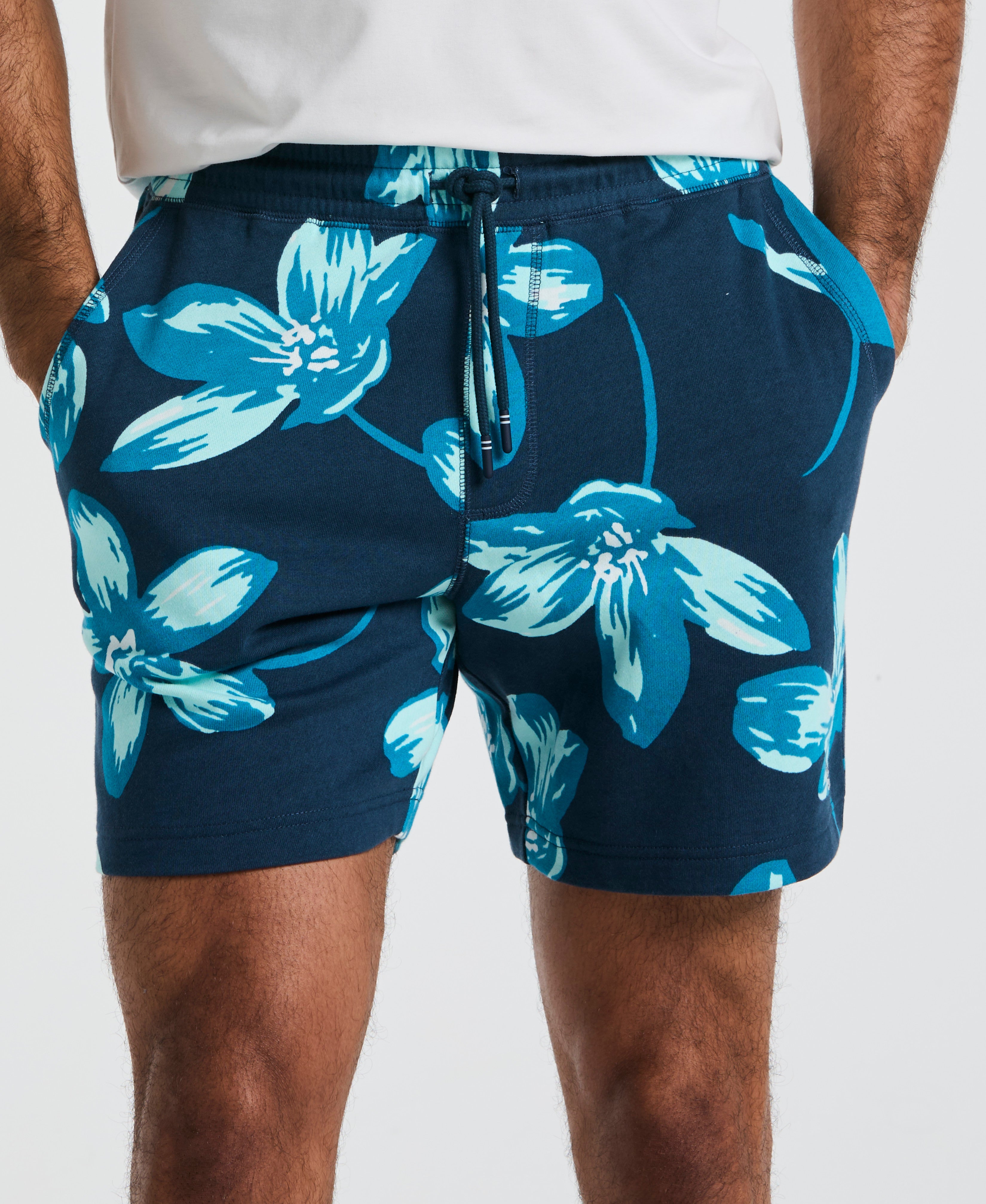 7" Floral Print French Terry Short