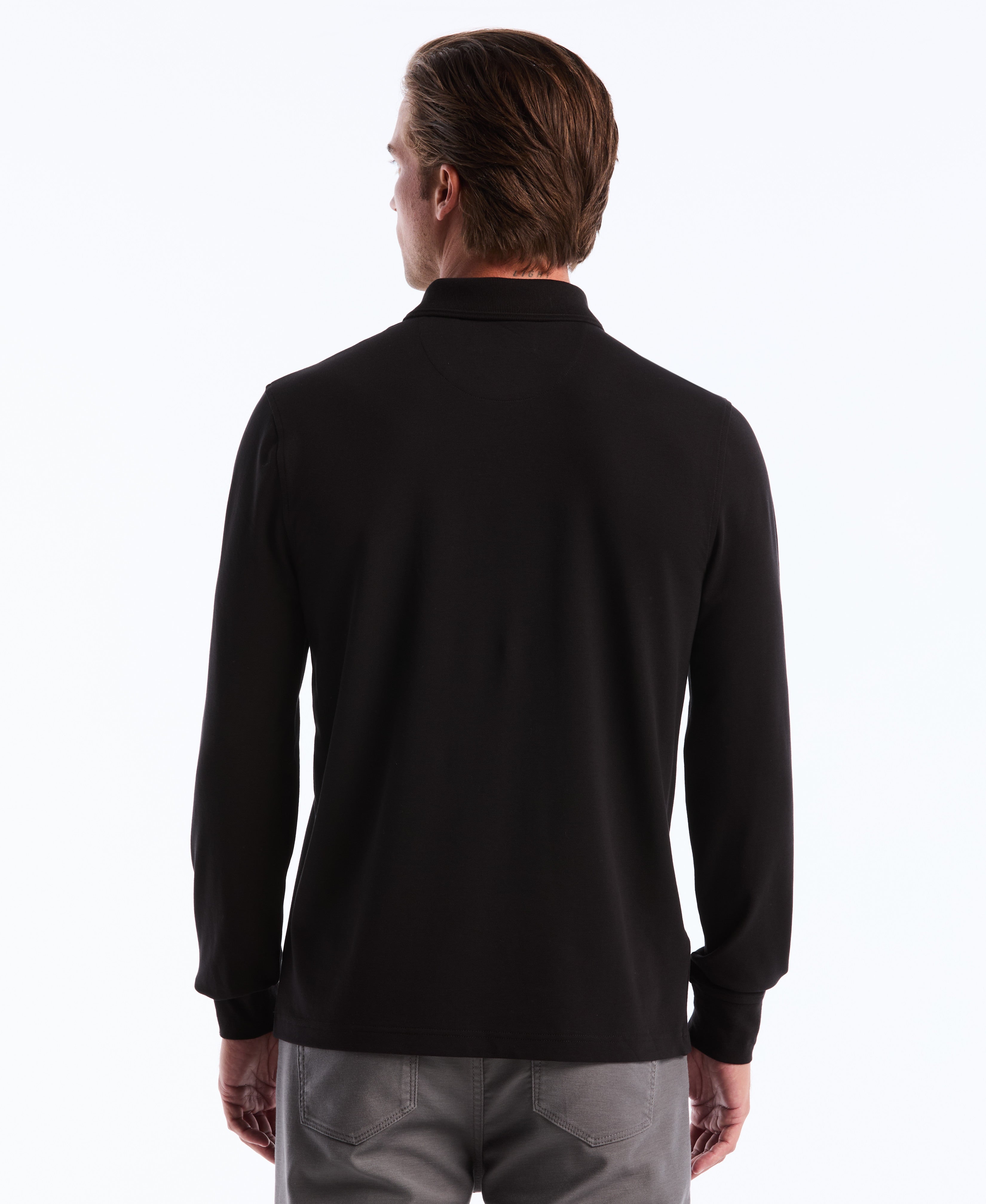 Long Sleeve Pique Polo